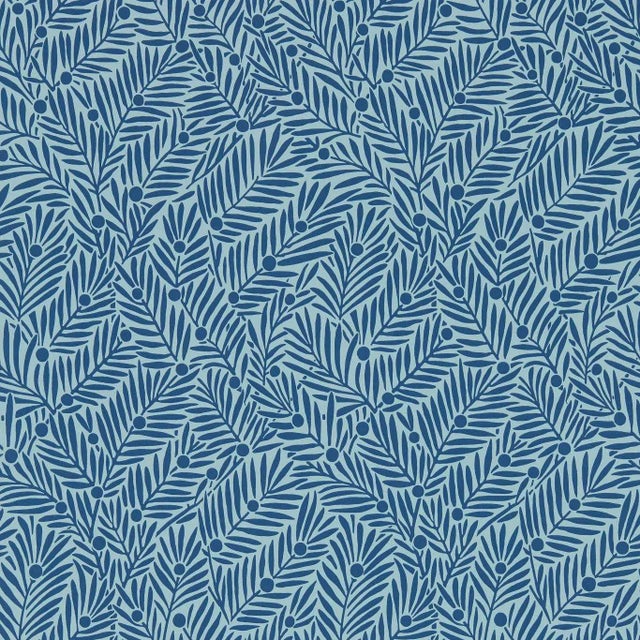Morris & Co Yew & Aril Wallpaper in Indigo For Sale