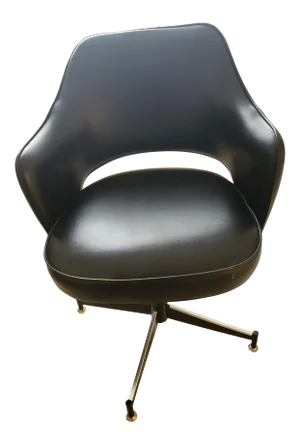Mid Century Black Overman Swivel Office Chair