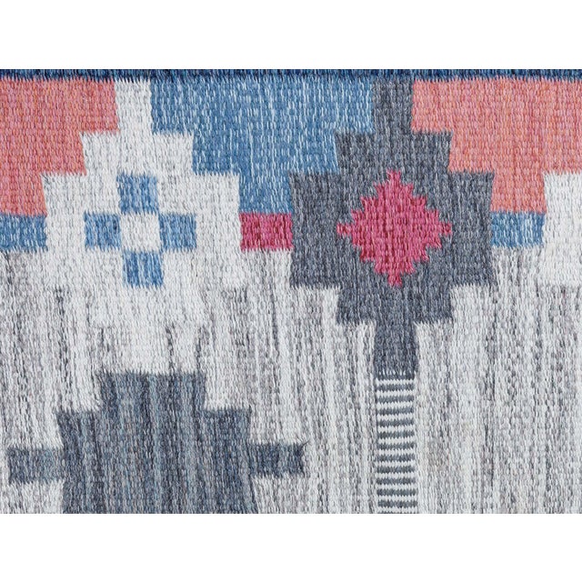 Slate Gray Scandinavian Mid-Century Slate Gray Flatweave Rug By Ulla Parkdal For Sale - Image 8 of 8