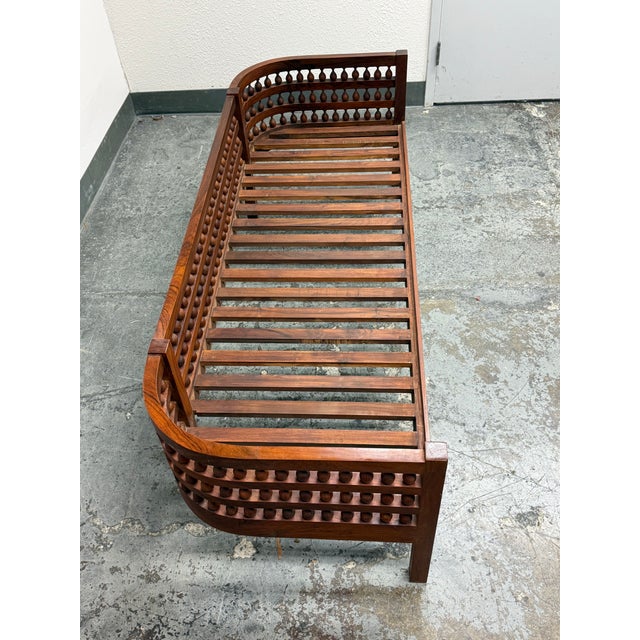 Wood Moroccan Mousharabi Day Bed/Settee, Mid 20th Century For Sale - Image 7 of 12