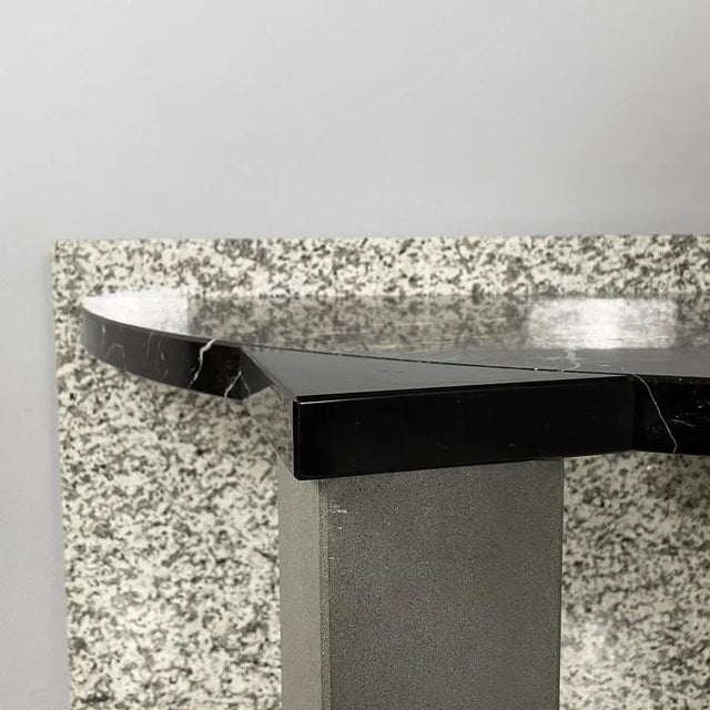Italian Modern Black Marble Granite Console Aldo Cibic for Memphis, 1980s For Sale - Image 18 of 18