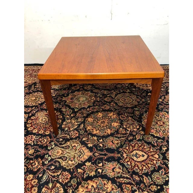 Mid-Century Modern Mid Century Danish Modern Teak Square Coffee Side Table. By Henning Kjaernulf Vejle Støle. For Sale - Image 3 of 17