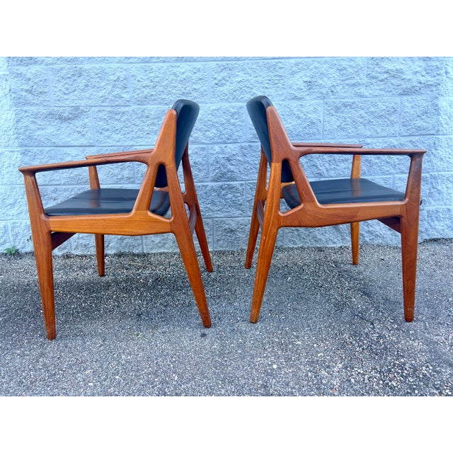 Wood Mid Century Danish Ella Chairs in Teak Attributed to Arne Vodder for Vamo Sønderborg, 1960s, Set of 6 For Sale - Image 7 of 12