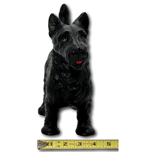Very Nice Vintage Hubley Manufacturing Co. Cast Iron Standing Scottish Terrier - Scottie Dog Doorstop - Circa 1930s For Sale - Image 12 of 12