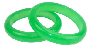 Green Glass Jadeite Style Bangle Bracelets, a Pair