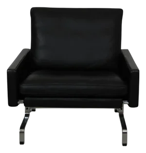 Pk-31 Lounge Chair in Black Leather by Poul Kjærholm, 1970s