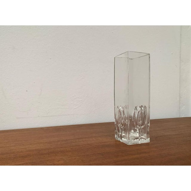 Mid-Century Scandinavian Glass Vase with Flower Motif, 1960s For Sale - Image 15 of 18