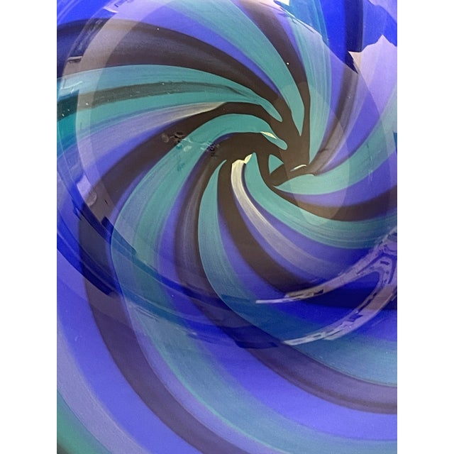 Blue Nemtoi Fine Glass Art Sculptural Platter- Signed For Sale - Image 8 of 8
