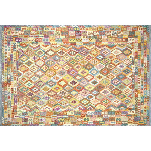 Contemporary Afghan Maimana Kilim Rug For Sale In Los Angeles - Image 6 of 6