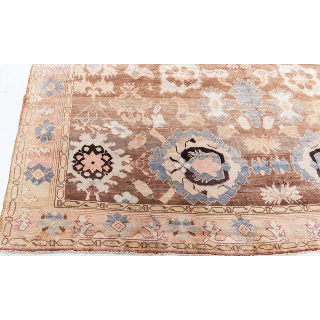 Vintage Turkish Oushak Rug with Floral Medallion Design Doris Leslie Blau Size: 8'7" × 9'10" (261 × 299 cm) This elegant...