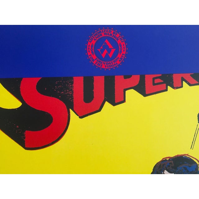 Andy Warhol Foundation Vintage 1996 1st Edition Lithograph Print Pop Art Poster " Superman " 1981 For Sale In Kansas City - Image 6 of 13