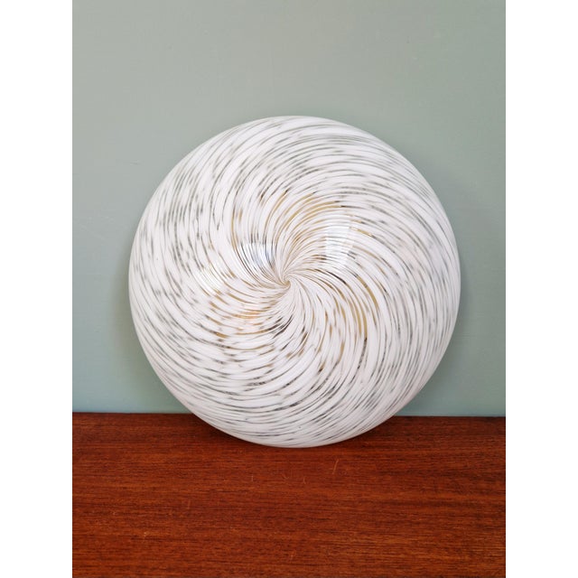 Mid-Century Modern Ceiling Light in Brass and White Murano Glass, Hillebrand Lightning, 1970s from Hillebrand Lighting For Sale - Image 3 of 18