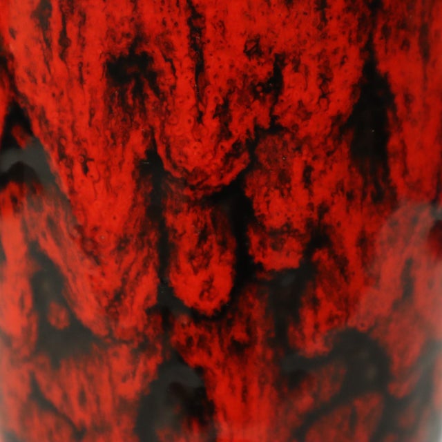 Black Vintage Red Vase in Fat Lava Glaze from Scheurich Keramik, 1960s For Sale - Image 8 of 11
