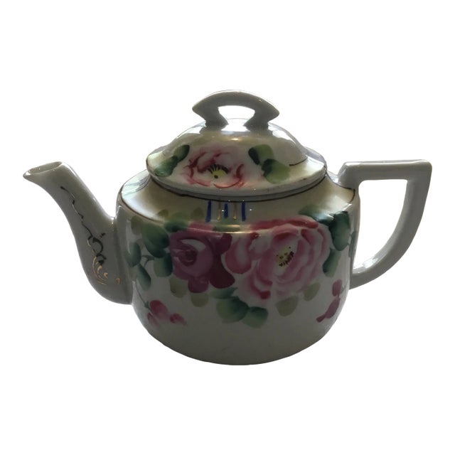 Vintage Hand Painted Ceramic Tea Pot 2 Cups Chairish