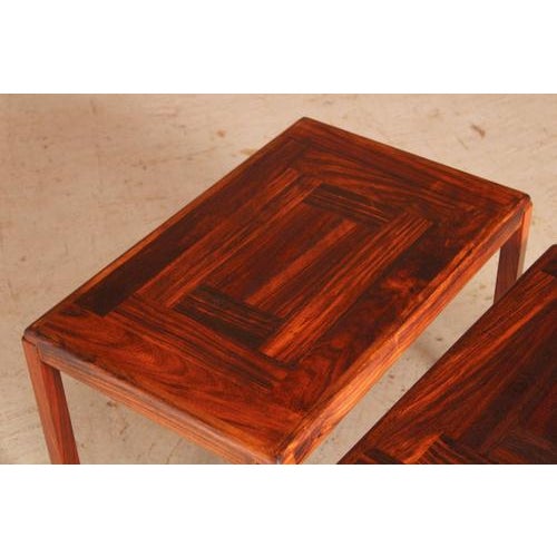 Mid-Century Danish Rosewood Nesting Tables from Vejle Stole, 1970s, Set of 3 For Sale - Image 9 of 13