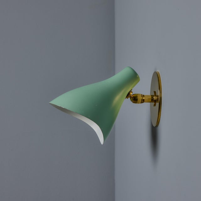 Arteluce 1950s Gino Sarfatti Model #10 Sconce for Arteluce in Green For Sale - Image 4 of 15