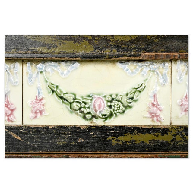 Small Wooden Sideboard with Ceramic Tiles For Sale - Image 6 of 8