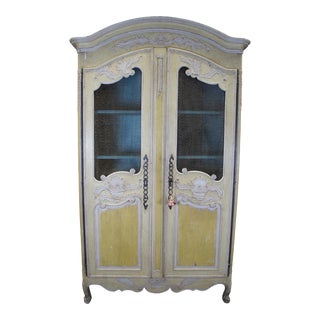 Antique 18th C. Country French Provincial Linen Press Wardrobe Armoire Cabinet For Sale