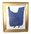 2020s Folk Art Navy Blue Chicken Hen Rooster Painting Ruth Arenz Including the Antiqued Gold Wood Frame For Sale - Image 5 of 5
