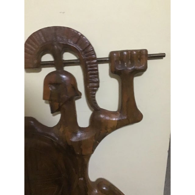 Mid 20th Century Mid-Century Modern Frederic Weinberg Sculpture Roman Gladiator Wood Look For Sale - Image 5 of 11