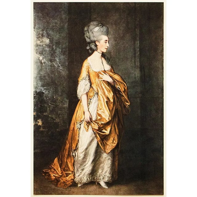 Copper 1956 After Thomas Gainsborough "Mrs. Grace Dalrymple Elliott", Vintage Full-Color Print For Sale - Image 8 of 8