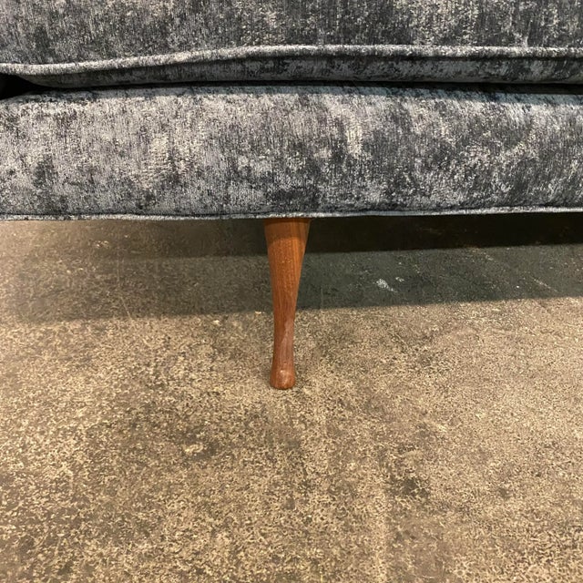 Wood Reupholstered Mid 20th Century Paul McCobb Sofa With Walnut Legs Crypton Fabric For Sale - Image 7 of 8