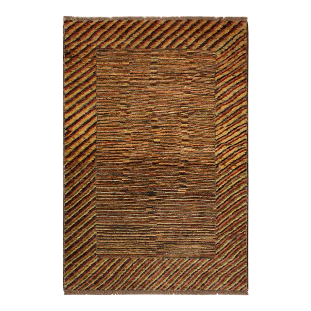 1990s Shabby Chic Gabbeh Blue/Green Hand-Knotted Wool Rug -3'1 X 5'1 For Sale