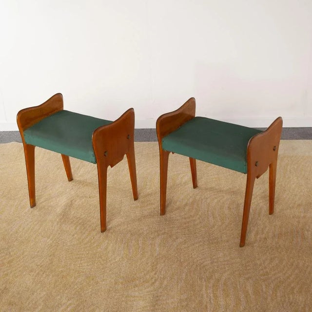 Wooden Benches in the Style of Ico Parisi, 1950s, Set of 2, in None conditions. Designed 1950 to 1959