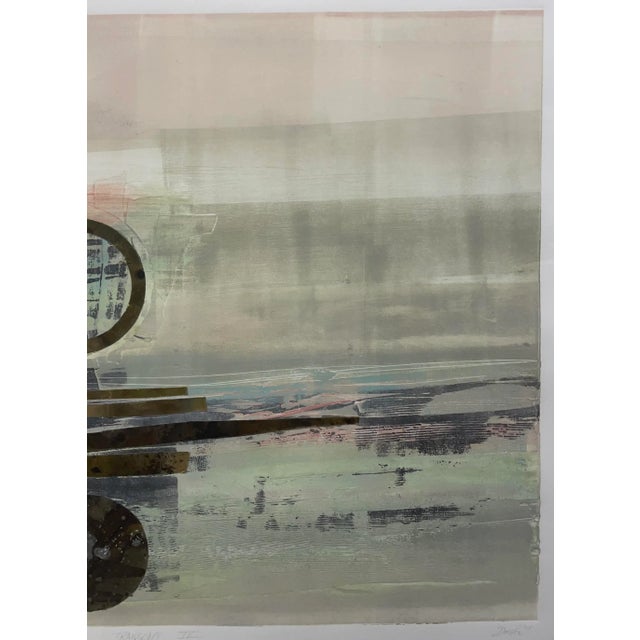 White 1980s "Transcapes IV" Original Abstract Collage Monoprint by Robert Alan Devoe, Framed For Sale - Image 8 of 13