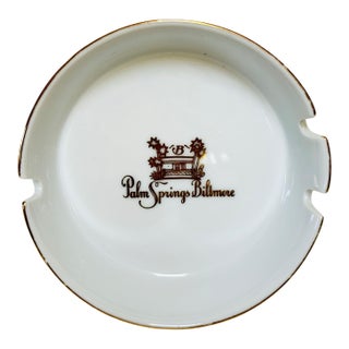 Palm Springs Biltmore Hotel Ashtray, Porcelain With Gilt Trim, Circa 1960s For Sale
