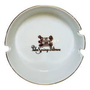 Palm Springs Biltmore Hotel Ashtray, Porcelain With Gilt Trim, Circa 1960s