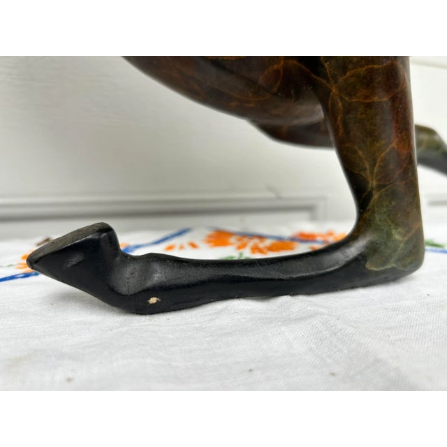 Large Late 20th Century Bronzed Brass Deer Sculpture For Sale - Image 9 of 11