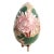 Vintage Floral Pink Green Brass Cloisonne Egg on Brass Stand For Sale