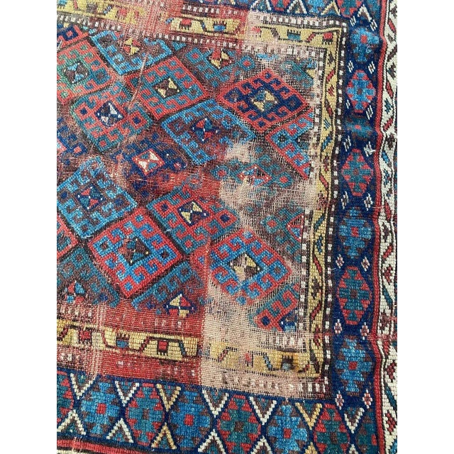 Very beautiful 19th century horse cover tribal rug with beautiful geometrical design and nice natural colors, entirely...