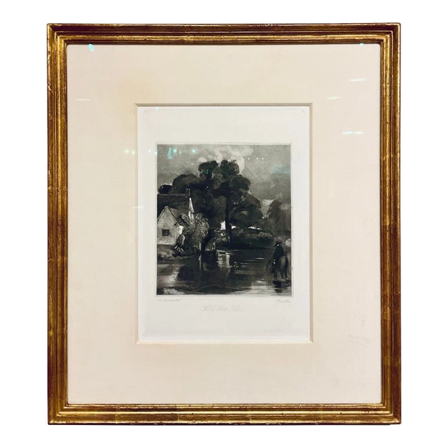 Antique Black and White Engraving Landscape of “Willy Lott’s House” by John Constable For Sale