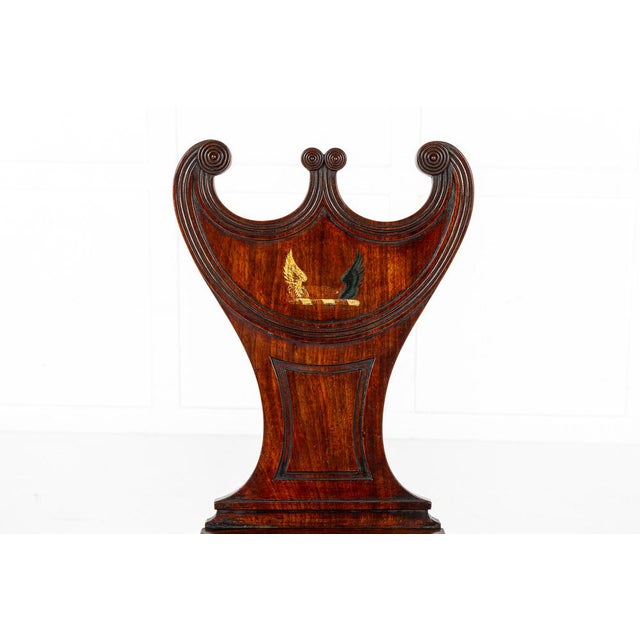 English Regency Mahogany Hall Chairs, Set of 2 For Sale - Image 11 of 12