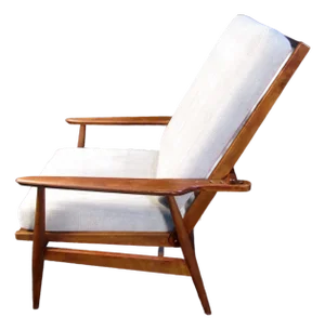 Mid 20th Century Vintage Reclining Armchair in Walnut