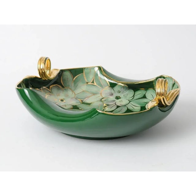 1950s Vintage Italian Green Ceramic Bowl, 1950s For Sale - Image 5 of 9
