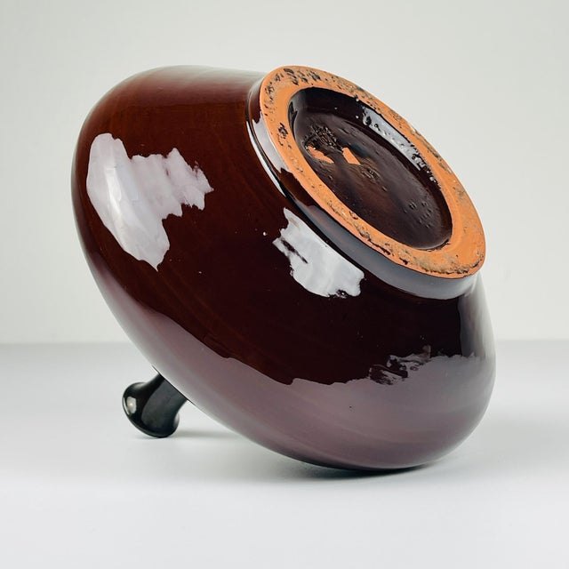 Vintage Brown Ceramic Vase by Piqueres, 1970s For Sale - Image 10 of 11