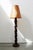 Temde Switzerland Minimalist/Brutalist floor lamp 1960s Pine wood/natural fiber shade Rare model Height 165cm Shade...