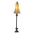 Vintage Taupe Crackled Finish Buffet Lamp With Shade For Sale