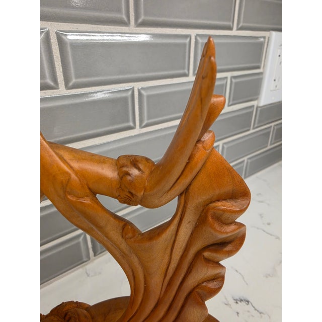 Late 20th-Century Balinese Modernist Legong Dancer – 10-Inch Wood Carving For Sale - Image 11 of 12