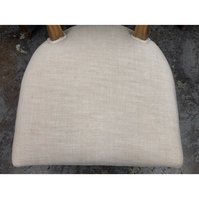 Wood Van Thiels for Restoration Hardware French Contemporary Round Fabric Dining Side Chairs, Set of Four For Sale - Image 7 of 12