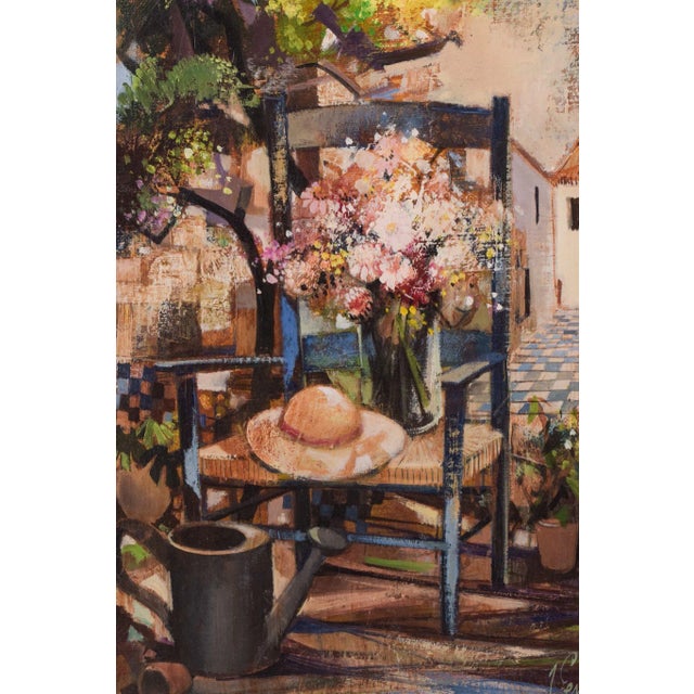 Robert Vernet-Bonfort, Surreal Garden, 20th-Century, Oil on Canvas, Framed For Sale - Image 3 of 13