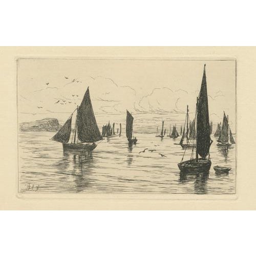 Late 19th Century George S. Ferrier, Fshing Boats, 1879, Etchings, Set of 2 For Sale - Image 5 of 10
