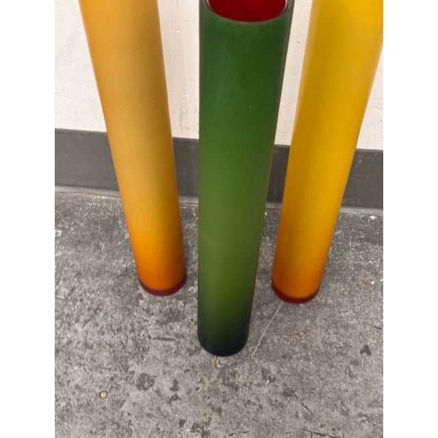 Modern Laura De Santillana for Arcade Murano Bambu Tall Glass Vases, Set of Three For Sale - Image 3 of 12