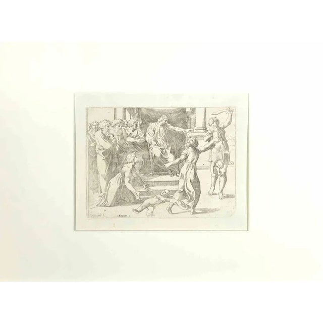 Giovanni Lanfranco, Old Testament Story, 1600s, Etching For Sale - Image 3 of 3