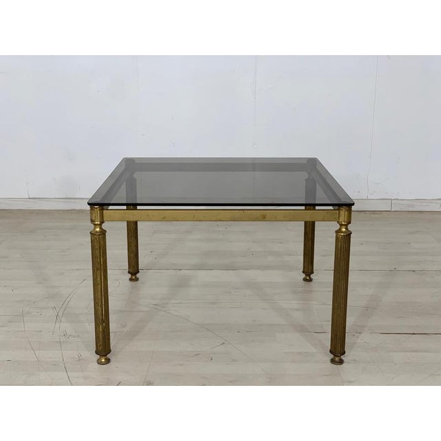 Gold Vintage Brass and Glass Coffee Table For Sale - Image 8 of 8