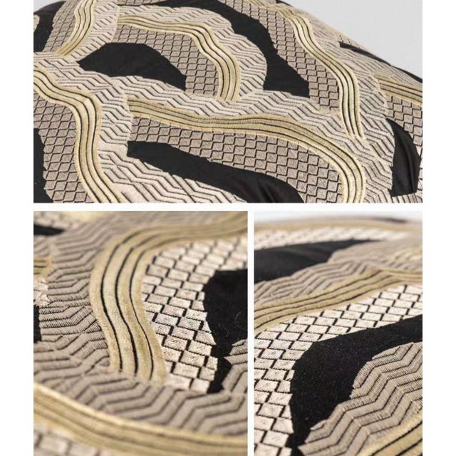 Gold Embroidery Lumbar Pillow 11"*19" For Sale - Image 9 of 9