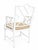 Vintage Chinese Chippendale Faux Bamboo Armchair in High-Gloss White For Sale - Image 4 of 7